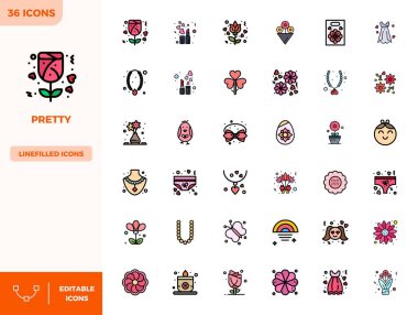 Pretty için 36 Düz Çizgili Renk vektör simgesi titizlikle hazırlandı, 128x128 PIXEL mükemmel kalitede sunuldu uzlaşmaz tasarım standartları için.