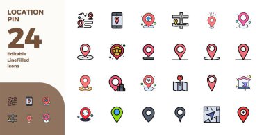 Bu koleksiyonda, dijital tasarım için en uygun konum Pin temasına uyarlanmış 24 Duotone PIXEL mükemmel vektör simgesi yer almaktadır..