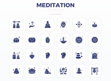 Meditasyondan esinlenmiş 24 SolidFill PIXEL mükemmel vektör simgesini araştır. Web ve uygulama arayüzleri için mükemmel.