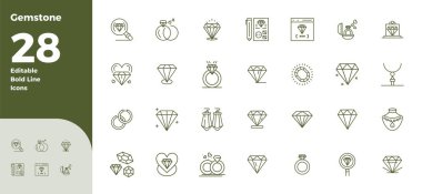 Gemstone için 28 Kalın Hat PIXEL mükemmel vektör simgesi, 128x128 çözünürlükte, platformlar arasında çarpıcı görsel tutarlılık için oluşturuldu..