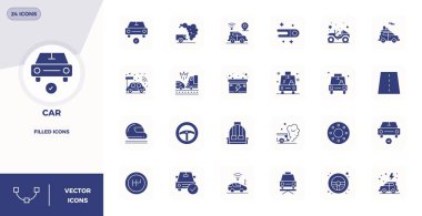 Glyph Doldurulmuş Tasarım 'da 24 vektör simgesi oluşturuldu, 128x128 PIXEL fevkalade görsel kalite için mükemmel çözünürlük.