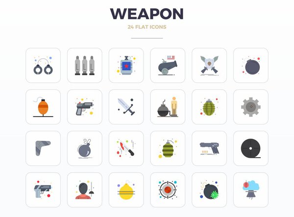 Эксклюзивная коллекция 24-дюймовых плоских векторов для Weapon, разработанных с идеальным разрешением 128х128 пикселей для премиальных брендов.