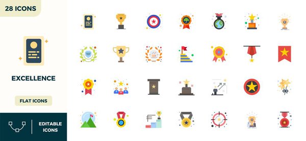 Тщательно разработанные 28 цветных векторных иконок для совершенства, поставляемые в 128x128 PIXEL идеальное качество для бескомпромиссных стандартов дизайна.