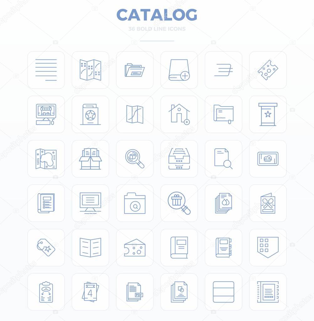 Explore 36 Strong Outline PIXEL perfect vector icons in 128x128 resolution inspired by Catalog. Perfect for web and app interfaces.