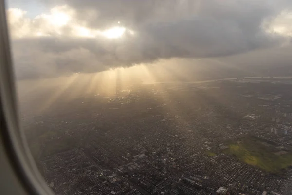 Воздушное Окно Самолета Вид Лондон Великобритания Европа — стоковое фото
