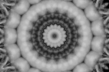 Rastgele bulanık fotoğraflardan oluşan soyut kaleydoskop arkaplanı. Güzel kaleydoskop dokusu. Eşsiz çiçek mandala tasarımı.