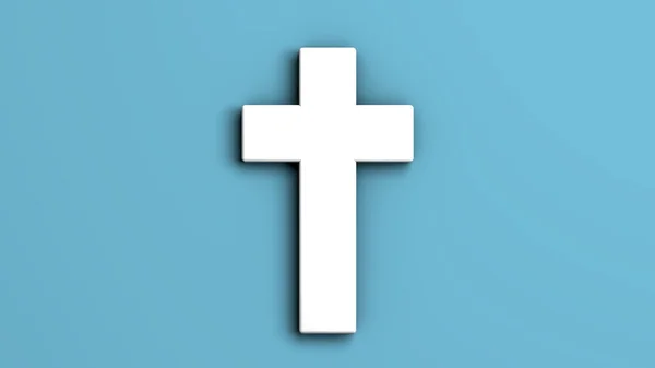 Simple Christian Crucifix Catholic Cross Marble Cross Empty Space Religious — Stock Photo, Image