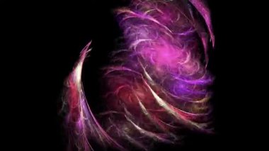 Soyut fraktallardan yapılmış renkli spiral karanlıkta parlıyor. Kusursuz döngü. Soyut şekiller ve dokular.