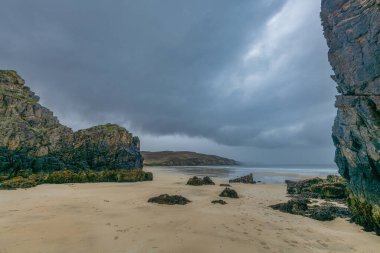 Famous Stacks of Garry Beach, Outer Hebrides clipart