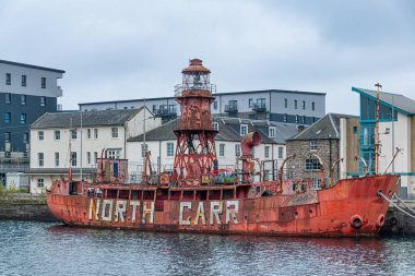 North Carr - the last remaining Scottish lightship in dry dock in the city of dundee clipart