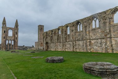 St. Andrews, Fife bölgesindeki St. Andrew Katedrali 'nin antik kalıntıları, İskoçya