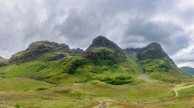 Glencoe 'nun Üç Kız Kardeşi Panorama, İskoçya, İngiltere