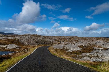 Rocky İskoç manzarası Altın Yol, Harris Adası, Outer Hebrides, İskoçya, İngiltere.