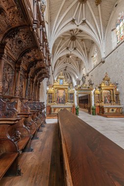 Burgos, Castilla y Leon, İspanya 'daki Gotik Manastırı Cartuja de Miraflores