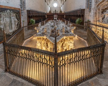 Interior of Gothic monastery Cartuja de Miraflores in Burgos, Castilla y Leon, Spain clipart