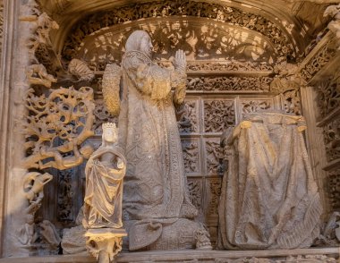 Burgos, Castilla y Leon, İspanya 'daki Gotik Manastırı Cartuja de Miraflores