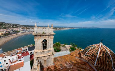 Peniscola Papa Luna'nın kale, Valencia, İspanya tepesinden görüntüleyin