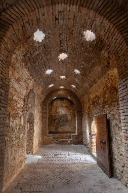 Arap hamamı içindeki sütunlar, Ronda, Malaga Eyaleti, Endülüs, İspanya, Avrupa