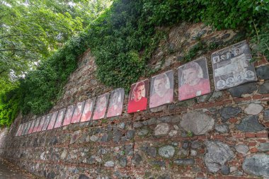 Memorial site of the Grande Torino football team near Superga Basilica, remembering the tragic plane crash of 1949, Turin, Italy clipart