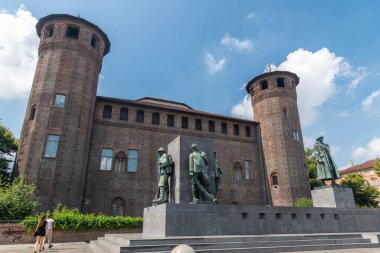 Castello degli Acaja or Casaforte degli Acaja, an architectural and historical complex, which also includes Palazzo Madama, located in Piazza Castello in Turin, Italy clipart