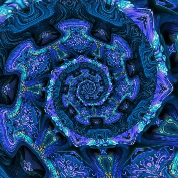 Gefrorene Kristallisierte Blume Hintergrund Mit Gewellten Linien Form Thema Kaleidoskop — Stockfoto