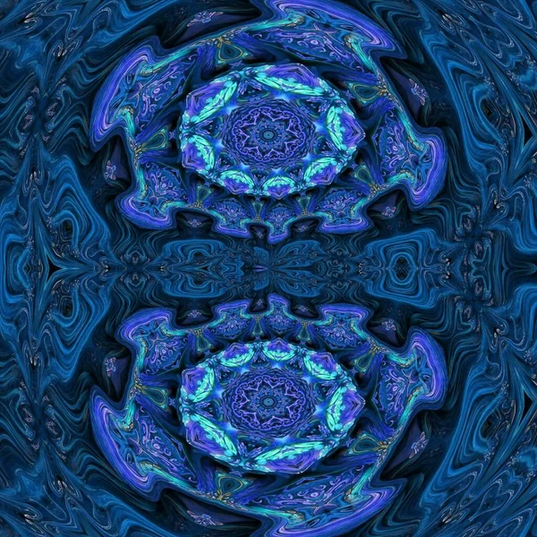Frozen Crystallized Flower Background Wavy Curve Line Shape Theme Kaleidoscope — Stock Photo, Image