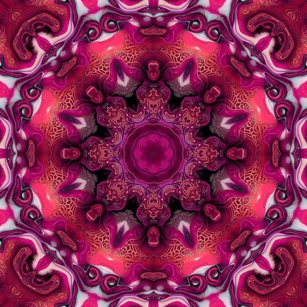 Kaleidoskop Ornamentdesign Mit Einem Hauch Von Aquarell Veilchenblüte Frühling Dekoration — Stockfoto