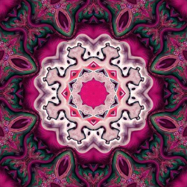 Diseño Adornos Caleidoscopio Con Toque Acuarela Violeta Floreciendo Decoración Primavera —  Fotos de Stock