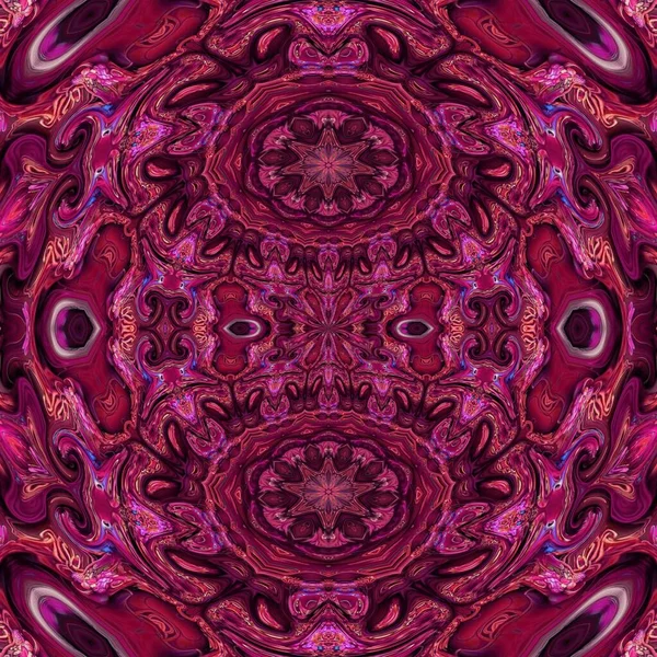 Kaleidoscope ornament design with a touch of watercolor violet blooming in spring decoration illustration for fabric, website, digital project, fashion and corporate use