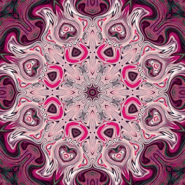 Kaleidoscoop Ornament Ontwerp Met Een Vleugje Aquarel Violet Bloeien Het — Stockfoto