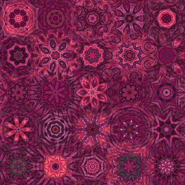 Дизайн Орнаменту Калейдоскопа Штрихом Акварельного Фіолетового Цвіте Навесні Прикрасою Ілюстрації — стокове фото