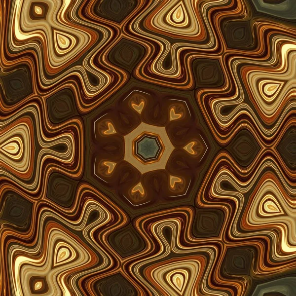 Γυαλιστερό Χρυσό Κίτρινο Λάβα Πτώση Σχήματα Καλειδοσκόπιο Σπείρες Απρόσκοπτη Μέση — Φωτογραφία Αρχείου