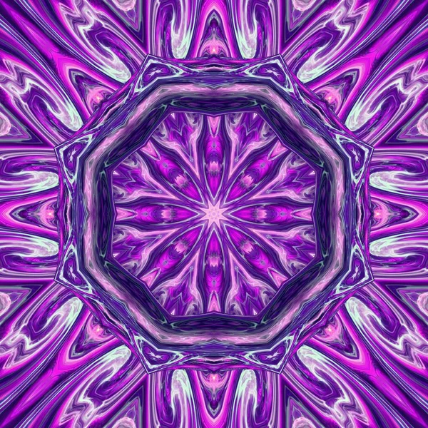 Μωβ Γεωμετρική Συμμετρία Απρόσκοπτη Μοτίβο Όμορφη Floral Στεφάνι Στολίδι Καλό — Φωτογραφία Αρχείου