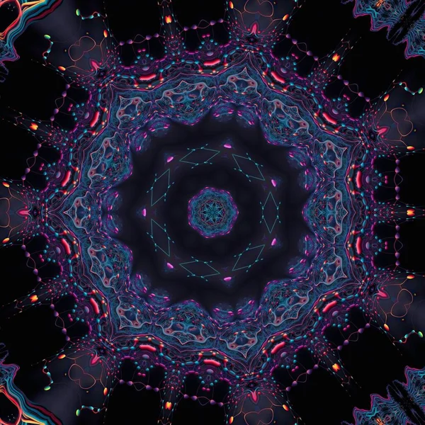 Lyx Neon Ljus Färg Spindel Webb Abstrakt Prydnad Struktur Med — Stockfoto
