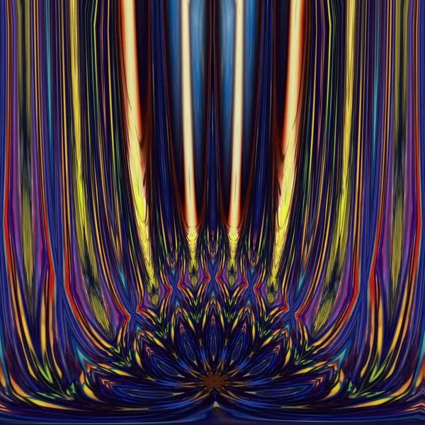Luxus Neon Sárga Fém Pávatollak Elvont Díszítés Textúra Kaleidoszkóppal Kötés — Stock Fotó