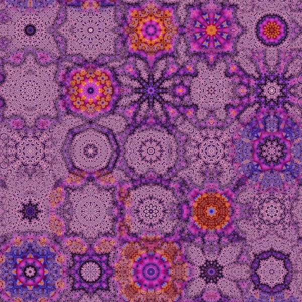 Batik Desenli Yaprakların Çiçeklerin Sanatsal Unsurları Renkli Modern Dijital Dekorasyon — Stok fotoğraf