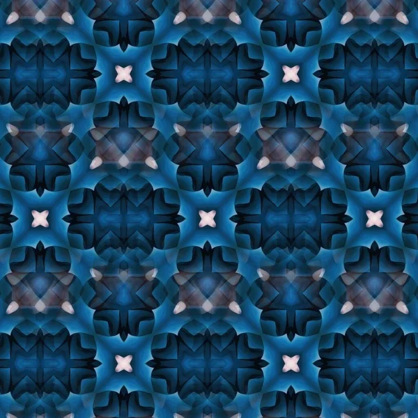 Fioritura Batik Scale Fiori Con Ghiaccio Lucido Colore Blu Mestiere — Foto Stock
