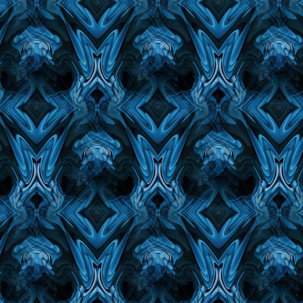 Flor Flor Escamas Batik Con Brillante Color Azul Hielo Caleidoscopio —  Fotos de Stock