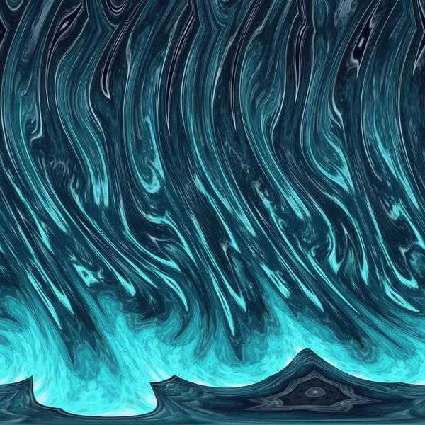 Marinens Blå Bølgeformete Struktur Glinsende Effekt Vevd Batik Kaleidoskopkonsept Sømløst – stockfoto