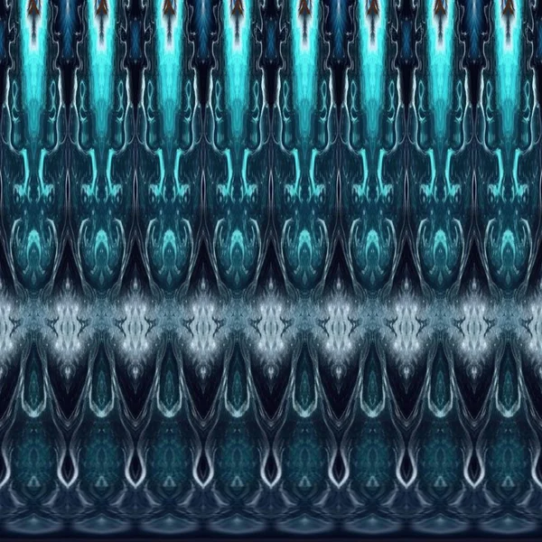 Navy Kék Hullámos Minta Textúra Fényes Hatás Szőtt Batik Kaleidoszkóp — Stock Fotó