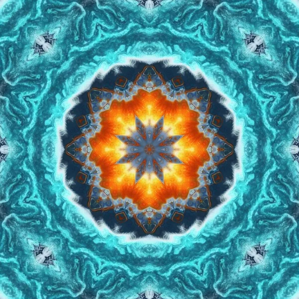 Marineblaues Wellenförmiges Muster Textur Glanzeffekt Gewebte Batik Kaleidoskop Konzept Nahtlose — Stockfoto