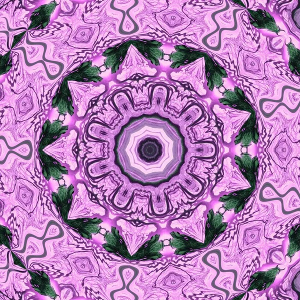 꽃봉오리 Batik Kaleidoscope 개념의 패턴을 장식의 그래픽 기하학 Wavy Vintage — 스톡 사진