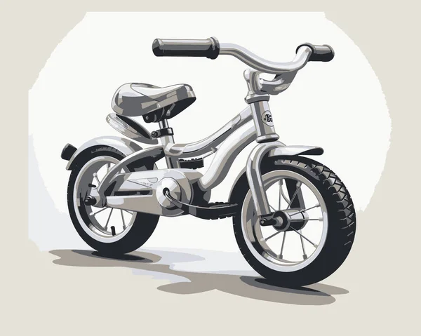 インスピレーション モックアップ ビジネス カタログなどに最適な かわいいエレガントな背景にかわいい魅力的な外観を持つ小さな子供の自転車 — ストックベクタ