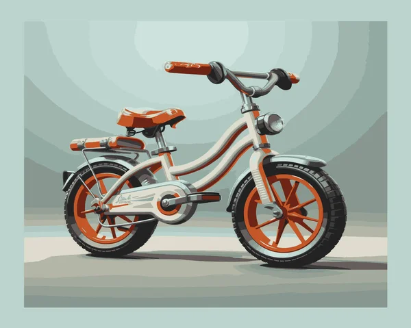 インスピレーション モックアップ ビジネス カタログなどに最適な かわいいエレガントな背景にかわいい魅力的な外観を持つ小さな子供の自転車 — ストックベクタ