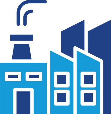 Sanayi veya fabrika kompleksinin temel bir elementini gösteren düz vektör simgesi