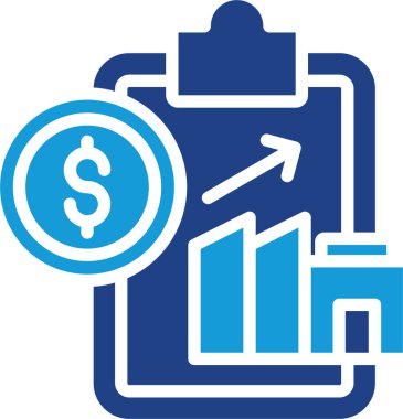 Mali raporlama, performans analizi, tazminat veya iş yatırımlarındaki büyümeyle ilgili kavramları temsil edecek simge unsurları.
