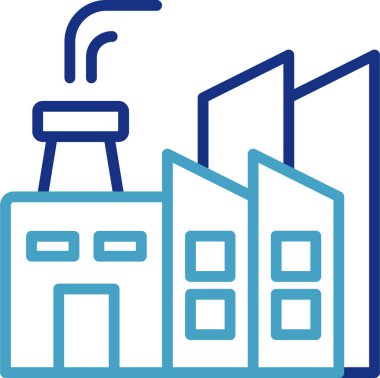 Sanayi veya fabrika kompleksinin temel bir elementini gösteren düz vektör simgesi