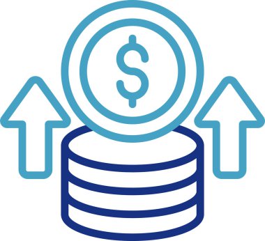 Yükselen bir okun finansal büyüme vektör simgesi veya olumlu bir eğilim, mali değerindeki artışı görsel olarak gösterir.