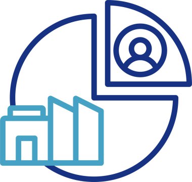 Veri odaklı ikon tesislerini temsil eden turta tablosu öğeleri ve bilgi edinmek için teknolojinin kullanımı analiz türünü veya odak noktasını temsil etmektedir.