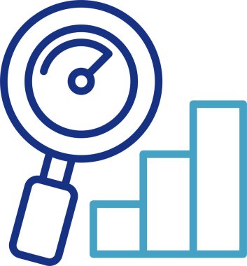 Çalışma analiz simgesi veri analizi, araştırma ve büyüme veya performans ile ilgili iki ortak elementi birleştirir.